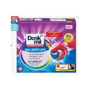 Denk mit 3in1 kapsulės spalvotiems skalbiniams, 22 vnt.