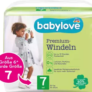 BABYLOVE sauskelnės 7 dydis (16+kg) - 60 vnt (30 vnt*2)