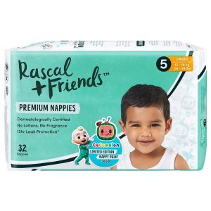 RASCAL + FRIENDS sauskelnės 5 dydis (13-18 kg) – 27 vnt