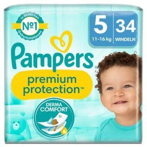Pampers Premium Protection 5 dydis (11-16 kg) - 68vnt (34 vnt * 2)