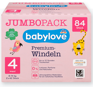 BABYLOVE sauskelnės 4 dydis (8-14 kg) – 84 vnt