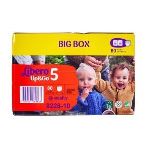 LIBERO Up&Go (triusikėlių tipo, užmaunamos) 5 dydis (10-14 kg) – 76 vnt