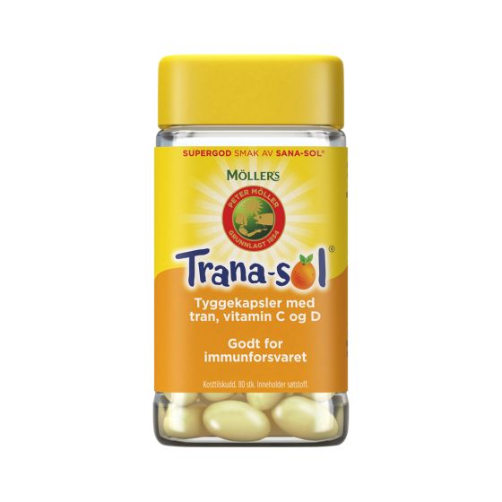 Möller's Trana-sol kramtomosios kapsulės, 80 kapsulių