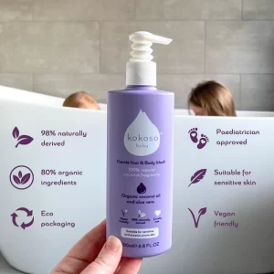 KOKOSO BABY kūno ir plaukų prausiklis kokosų kvapo, 200 ml.