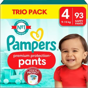 Pampers Premium Protection Pants 4 dydis (9-15 kg) – 93 vnt