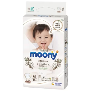 Moony Natural japoniškos sauskelnės, M, 6-11 kg, 46 vnt.