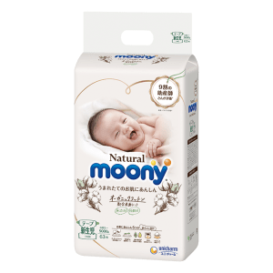 Sauskelnės Moony Natural NB 0-5 kg, 63 vnt.