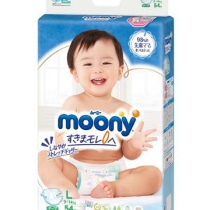 Moony sauskelnės L, 9-14 kg, 54 vnt.