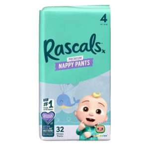 Rascals Premium Nappy Pants 4 dydis (10–15 kg) 32 vnt.